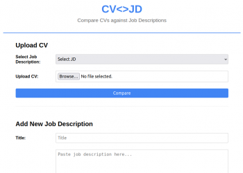CV-to-JD Comparison AI Agent screenshot
