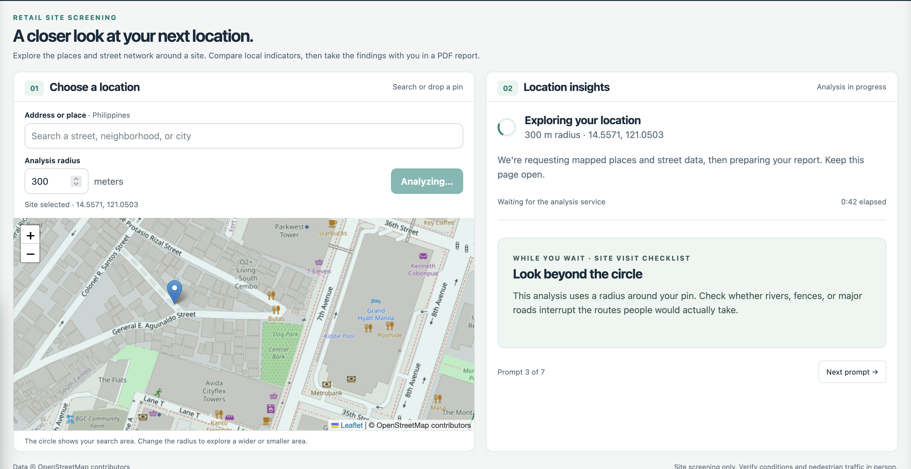 Retail Location Viability Analyzer screenshot